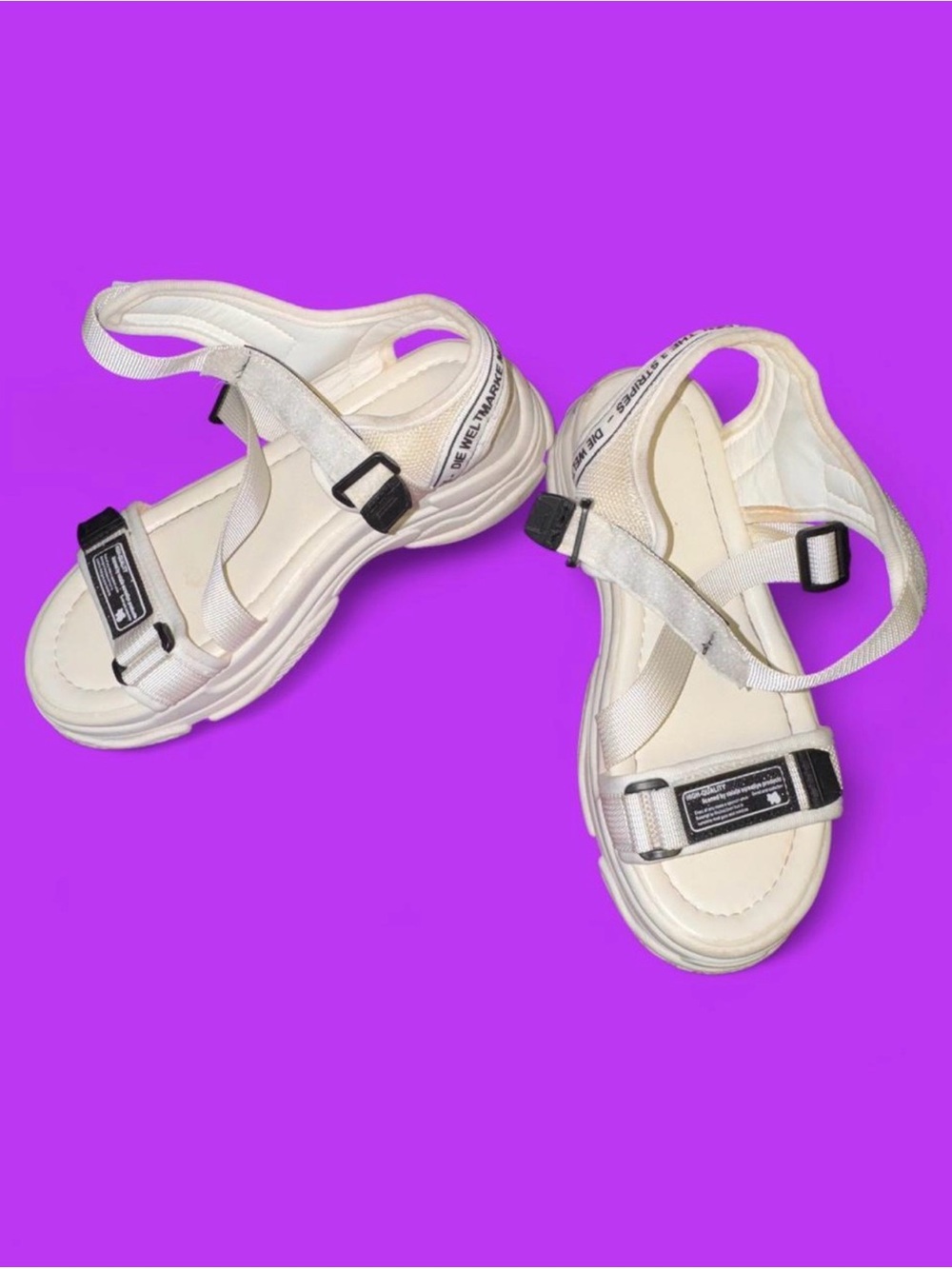 Neutral Cream Outdoor Slingback Comfort Sandals - Picture 2 of 6
